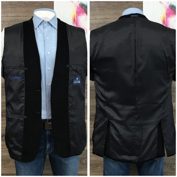 Stafford Mens Blazer Sport Coat Two Button Casual Jacket Size 42L Corduroy Suits - Picture 7 of 13
